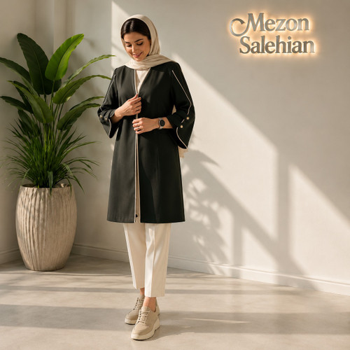 مانتو زنانه بیرونی آستین دکمه شانتون تابستانی سبک و راحت